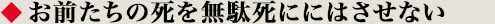 お前たちの死を無駄死ににはさせない