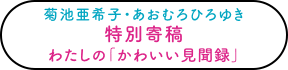 菊池亜希子・あおむろひろゆき 特別寄稿 わたしの「かわいい見聞録」