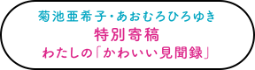 菊池亜希子・あおむろひろゆき 特別寄稿 わたしの「かわいい見聞録」