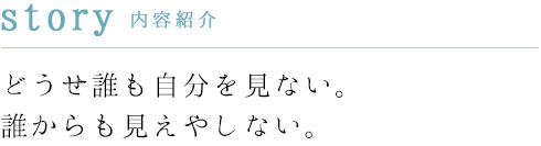 story 内容紹介　どうせ誰も自分を見ない。誰からも見えやしない。